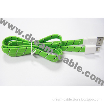Popular Flat Fabric USB Cable for iPhone 5s